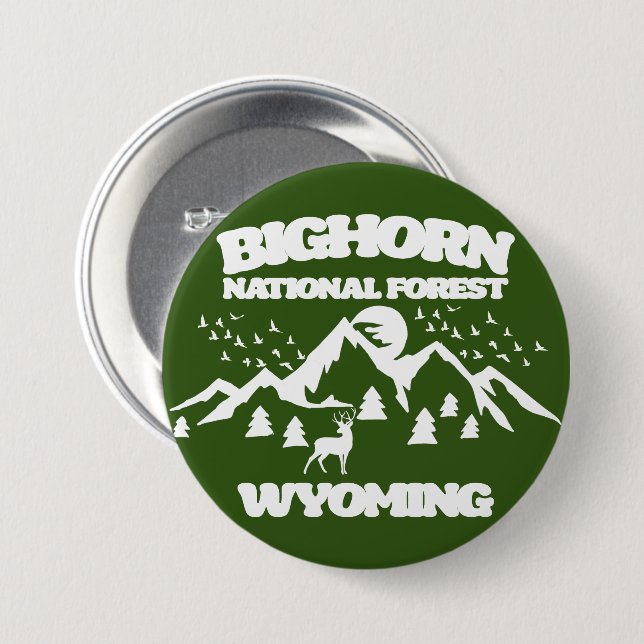 Bighorn National Forest Wyoming Button (Vorne & Hinten)
