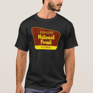 Bighorn National Forest Wyoming Retro-Zeichen T-Shirt
