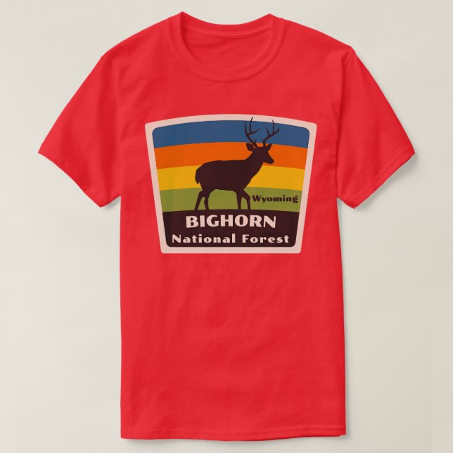 Bighorn National Forest Wyoming Roaming Deer T-Shirt (Design vorne)