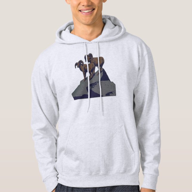 Bighorn Sheep American West Wildlife Hoodie (Vorderseite)