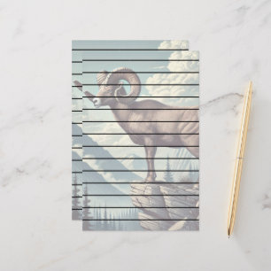 Bighorn Sheep auf einem Felsvorsprung Briefpapier