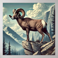 Bighorn Sheep auf einem Felsvorsprung