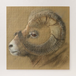 Bighorn Sheep Chalk Zeichnend Puzzle