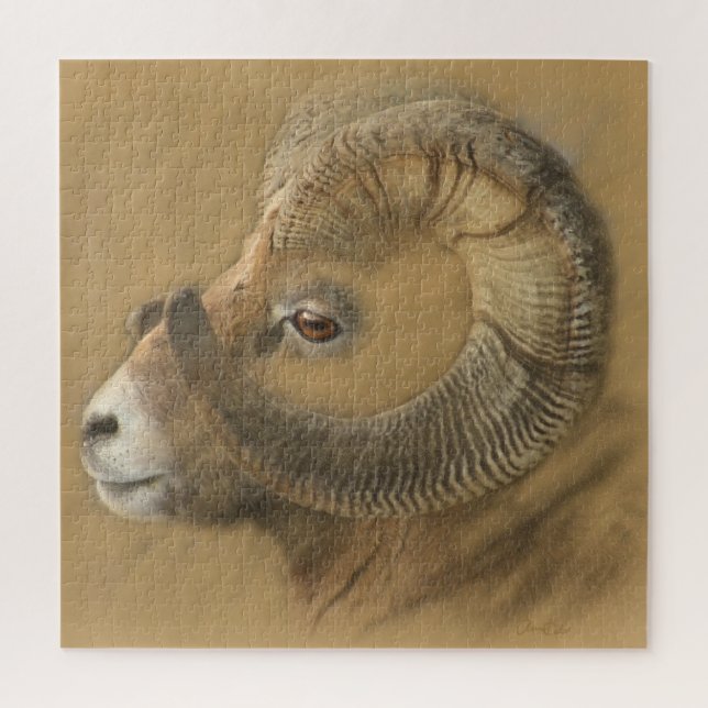 Bighorn Sheep Chalk Zeichnend Puzzle (Vertikal)