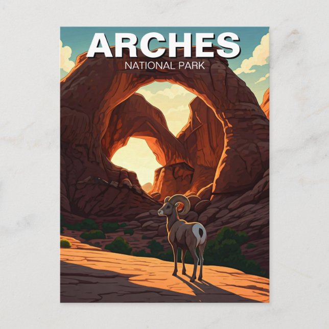 Bighorn Sheep Moab Utah Arches Nationalpark Postkarte (Vorderseite)