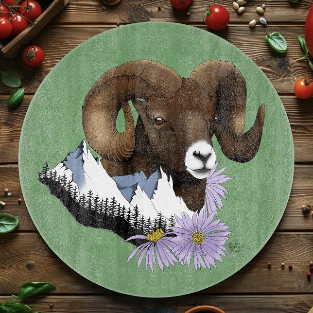 Bighorn Sheep Ram Green Mountains Schneidebrett (Von Creator hochgeladen)