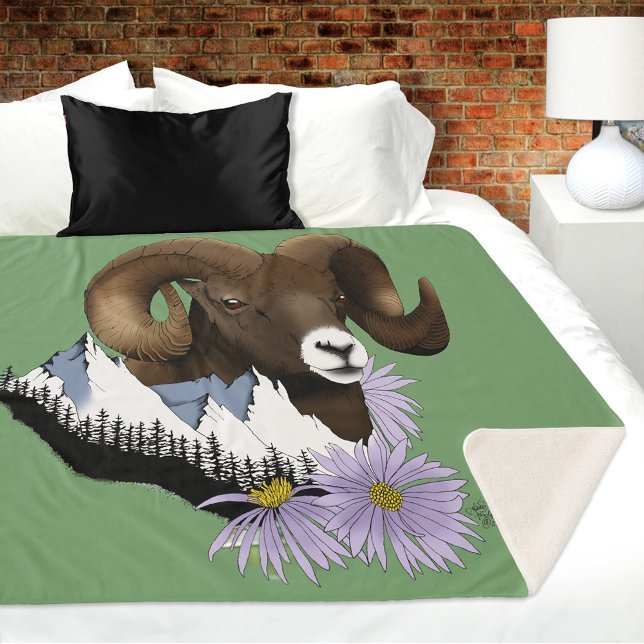 Bighorn Sheep Ram Green Mountains Sherpadecke (Von Creator hochgeladen)