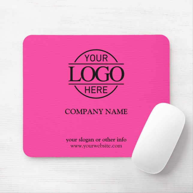 Bight Pink Modernes Benutzerdefiniertes Firmenlogo Mousepad (Mit Mouse)