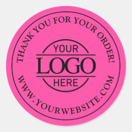 Bight Pink Simple Custom Busines Logo Promotional Runder Aufkleber