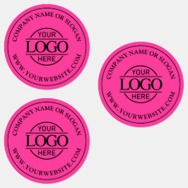 Bight Pink Simple Custom Elegant Business Logo Etiketten