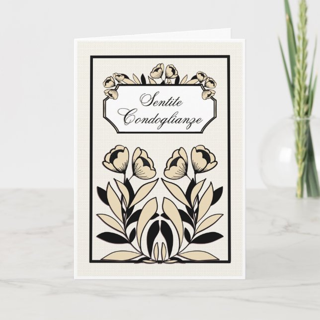 Biglietto di Condoglianze Elegante Deepest Sympath Karte (Vorderseite)