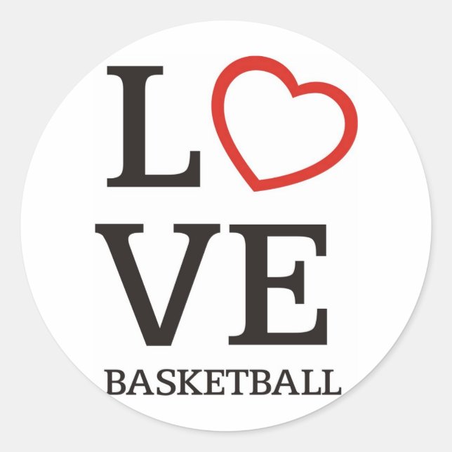 bigLOVE-Basketball. Runder Aufkleber (Vorderseite)