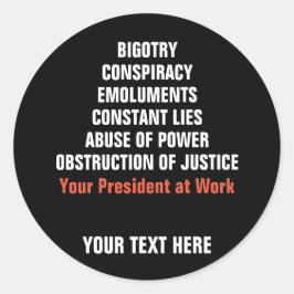 Bigotry-Collusion-Geschehnisse Obstruktion Runder Aufkleber