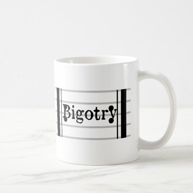 "Bigotry: Die Tasse des musikalischen" Logos (Rechts)