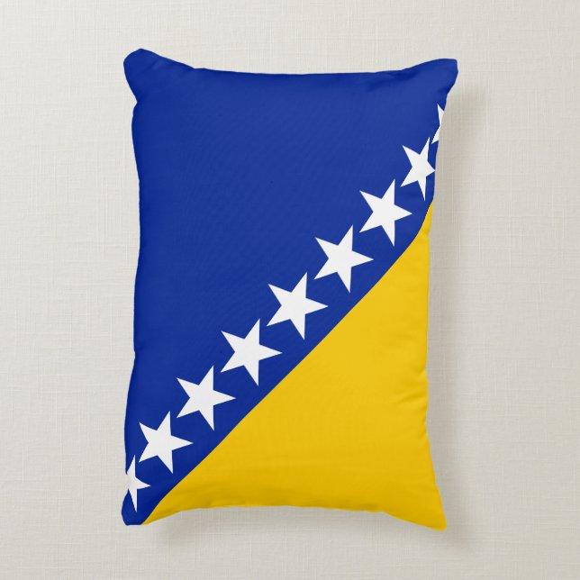 BiH-Flagge Dekokissen (Rückseite(Vertikal))