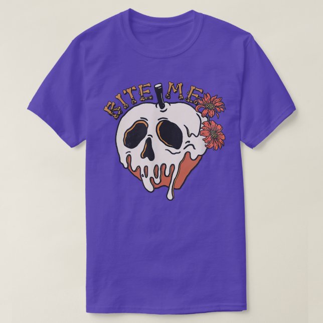 Biite Me Niedlich und Funny Skeleton Head Spooky H T-Shirt (Design vorne)