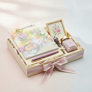 Bike and flowers personalized notizblock