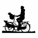 Bike, Bicycle, Biking Enjoy Inspirational Freistehende Fotoskulptur<br><div class="desc">Bike,  Bicycle,  Cycle,  Sport,  Biking,  Motivational Vintage image to keep you inspirred to enjoy life of a girl or woman out enjoying the day on her bike with herdogs.</div>