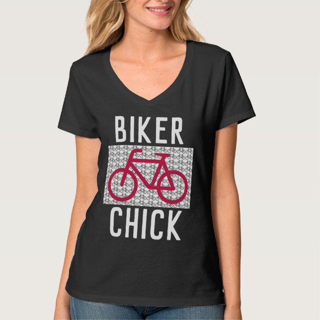 BIKE BIKER CHICK LADIES T - SHIRT (Vorderseite)