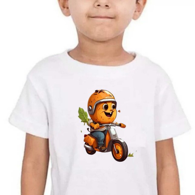 Bike Boy Print Moderne Niedliche Kinder Baby T-shirt (Von Creator hochgeladen)
