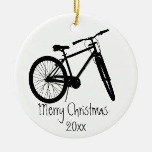 Bike Cycle Biker Black Silhouette Keramik Ornament