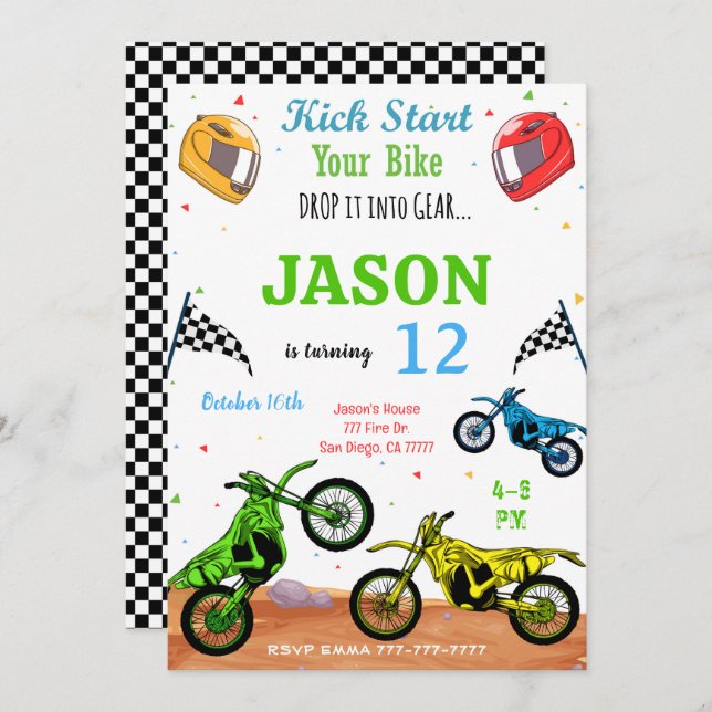 Bike-Einladung Einladung (Vorne/Hinten)