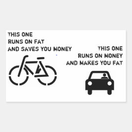 Bike gegen Auto-Aufkleber Rechteckiger Aufkleber