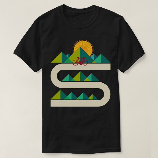 Bike Geometric Landscape T-Shirt (Design vorne)