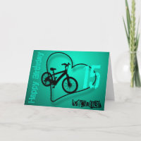 Bike Heart 15. Geburtstag personalisierter Gruß C