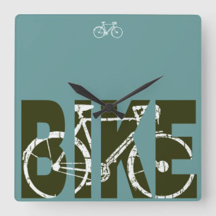 Bike Hour . Zeit für das Bike Quadratische Wanduhr