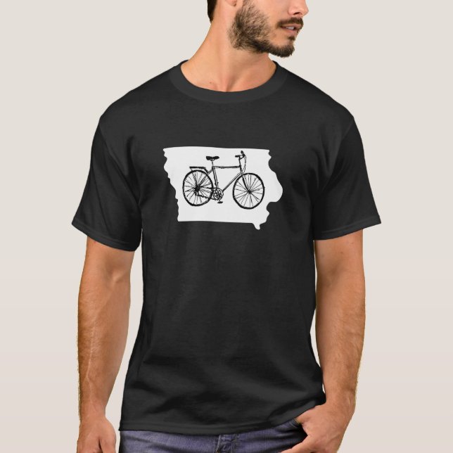 Bike Iowa Radfahrer T-Shirt (Vorderseite)