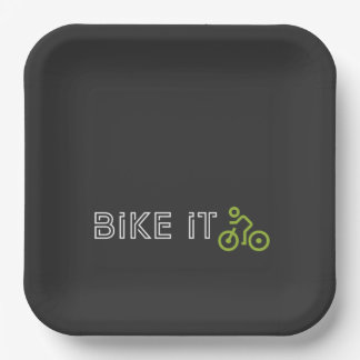 BIKE IT - Green Biking Symbol Pappteller