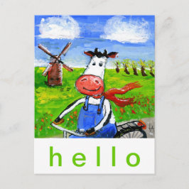Bike Kuh Postkarte