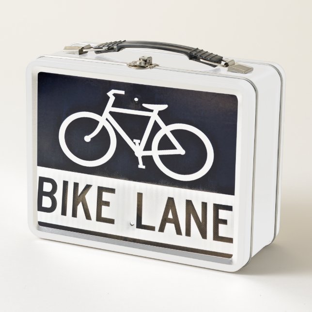 Bike Lane Sign Metall Brotdose (Vorderseite)