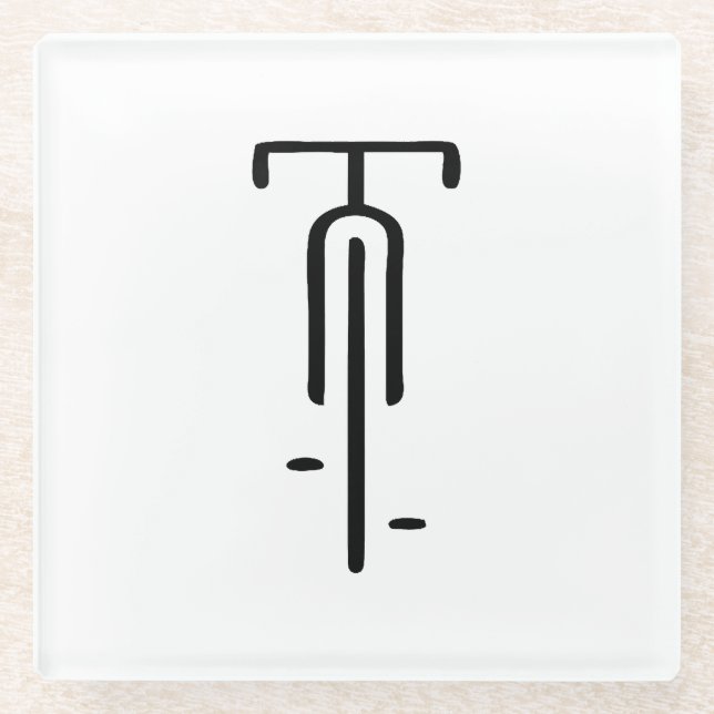 Bike Logo minimal Retro, Radfahren und Lover Glasuntersetzer (Vorderseite)