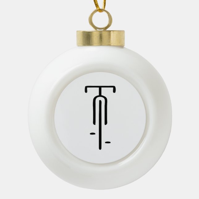 Bike Logo minimal Retro, Radfahren und Lover Keramik Kugel-Ornament (Vorderseite)