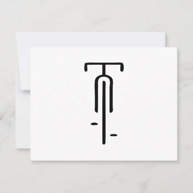 Bike Logo minimal Retro, Radfahren und Lover RSVP Karte (Vorderseite)
