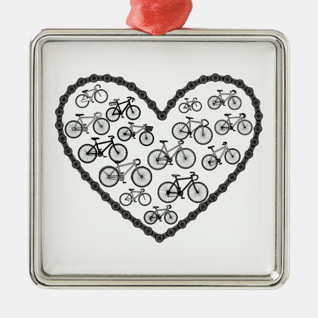 Bike Love Ornament Aus Metall (Vorne)