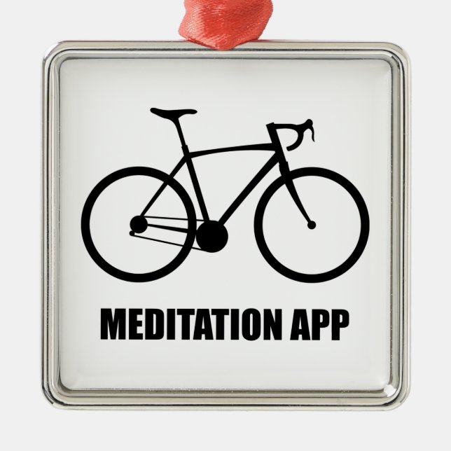 Bike Meditation App Ornament Aus Metall (Vorne)