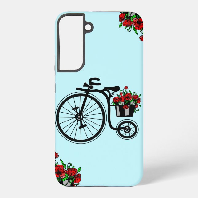Bike mit Blume Geschenk Samsung Galaxy Fall Hülle (Rückseite)