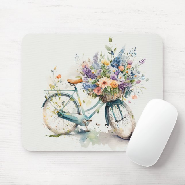 Bike mit Blume Mousepad (Mit Mouse)