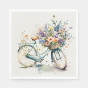 Bike mit Blume Serviette