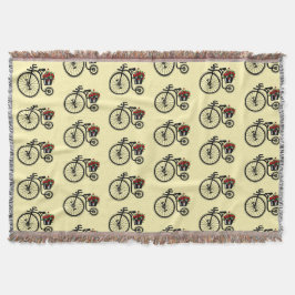 Bike mit Blume werfen Blanket Decke
