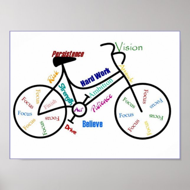 Bike Motivierend Fahrrad Sport Biking, Motivierend Poster (Vorne)