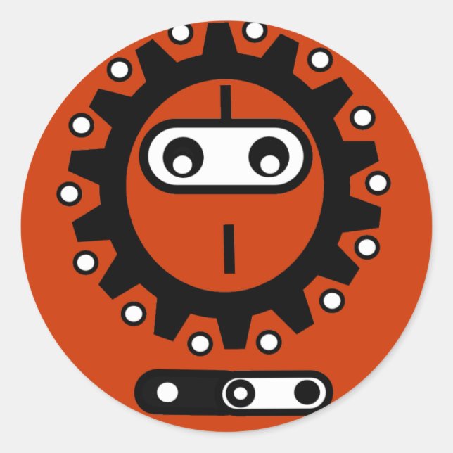 Bike Ninja Icon Runder Aufkleber (Vorderseite)