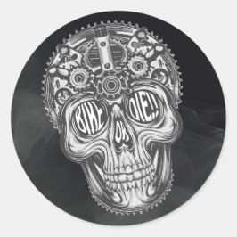 Bike oder Die!! Skull-Design Runder Aufkleber