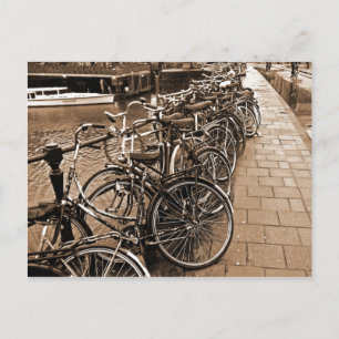 Bike Parking - Amsterdam im November SEPIA Postkarte