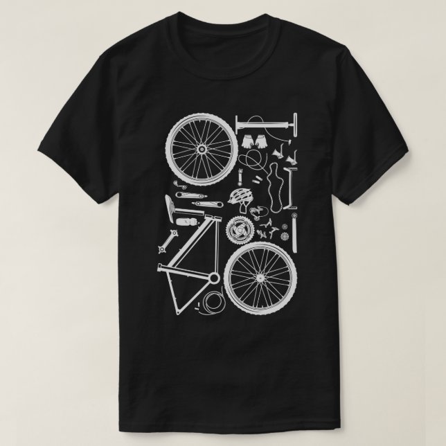 Bike Parts Downhill Rider Mountainbike MB Cycling T-Shirt (Design vorne)