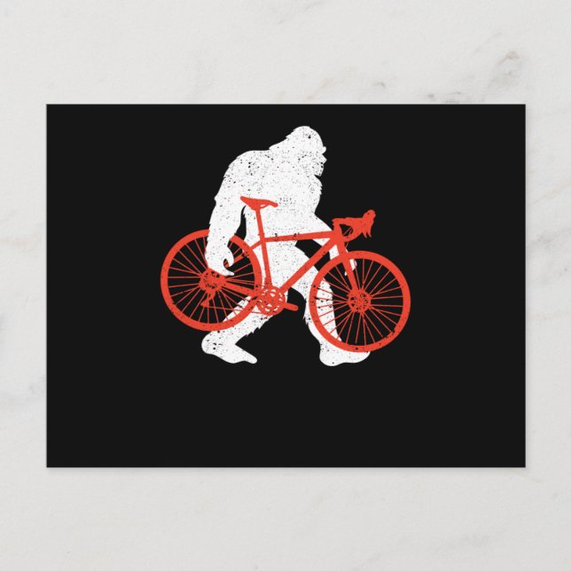 Bike Ride Funny MTB Sasquatch Downhill Biker Postkarte (Vorderseite)