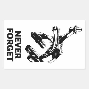 Bike Rim Bremsen Vergessen Sie nie Rechteckiger Aufkleber